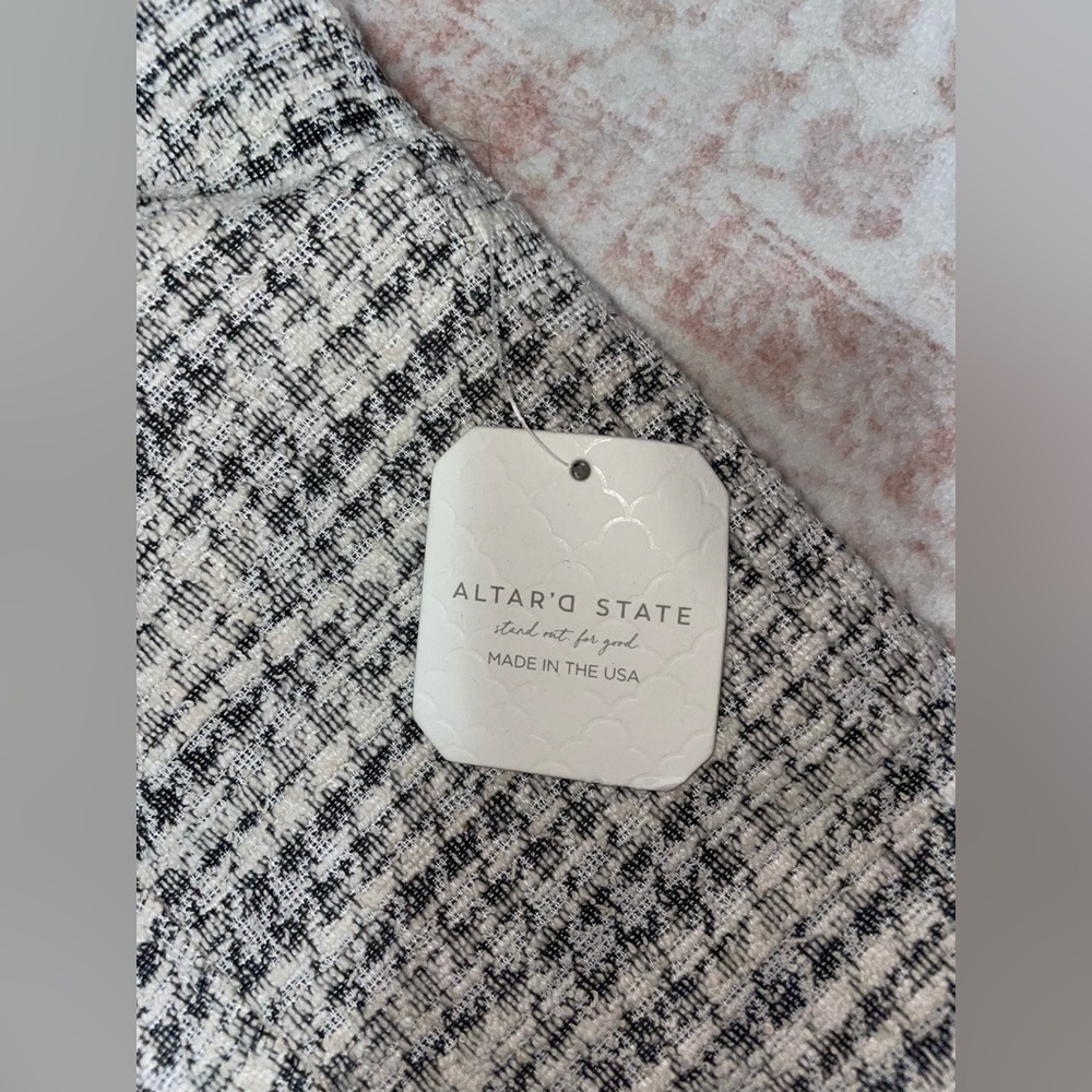 Altar'd State Monochrome Tweed Crop Top